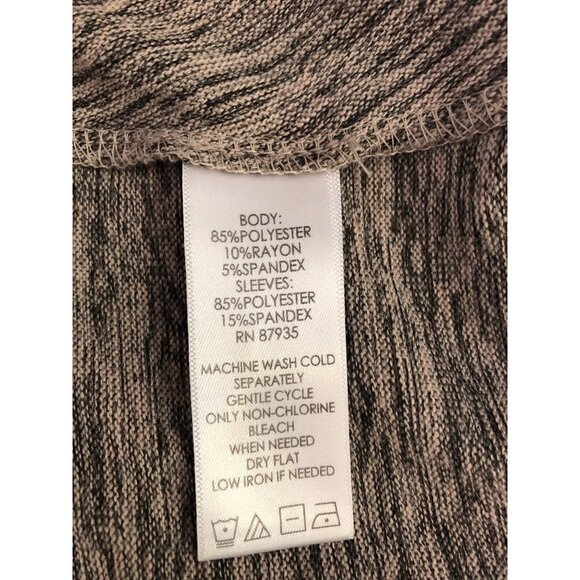 Logo Lori Goldstein Size M Zip Front Cardigan Tunic Shacket Mixed Media Beige - Picture 11 of 11